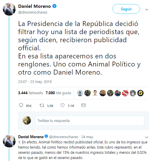 Daniel Moreno, director de Animal Político, sobre la lista de periodistas pagados por Peña Nieto