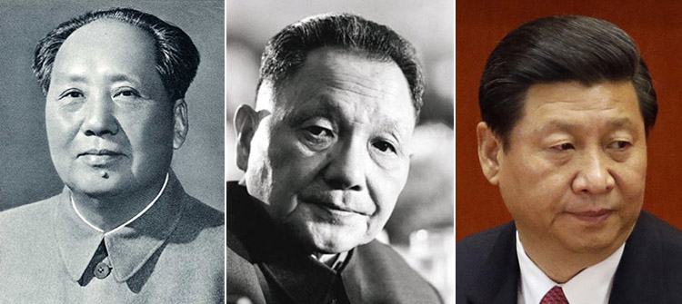 Mao Zedong, Deng Xiaoping, Xi Jimping
